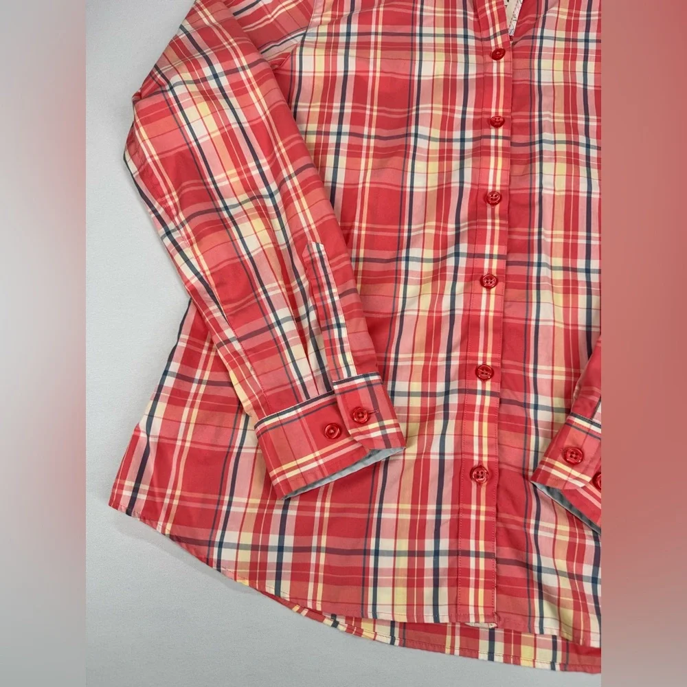 Orvis Multicolored Plaid Striped Long Sleeve Shirt Button down Size 8 - Picture 3 of 7